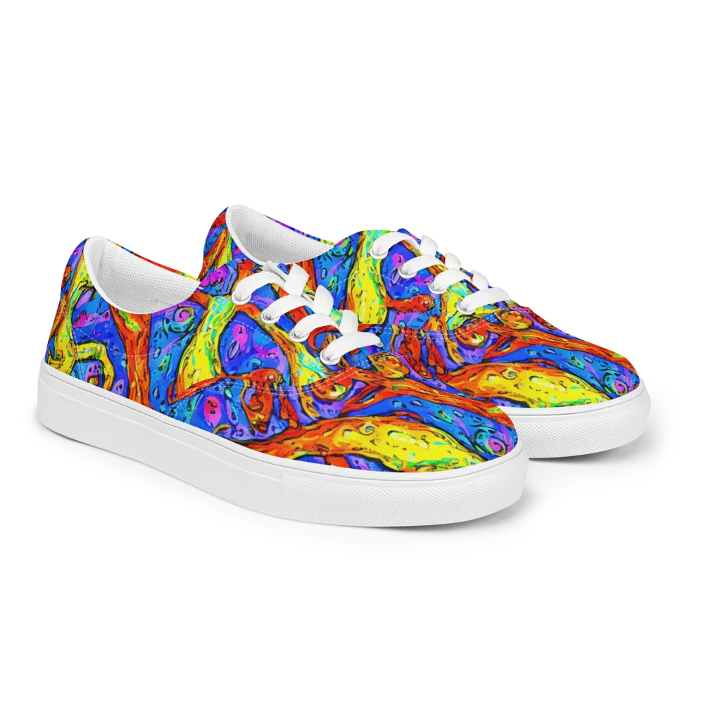 Chromatic Shoal on Men's Lace-Up Canvas Shoes — Right Front