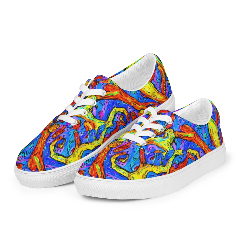 Chromatic Shoal on Men's Lace-Up Canvas Shoes — Left Front