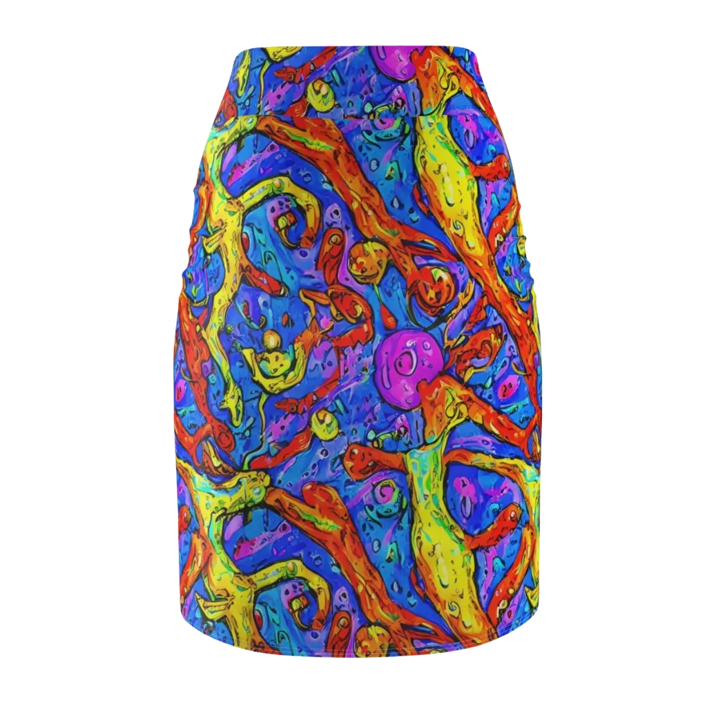Chromatic Shoal on Pencil Skirt — Back