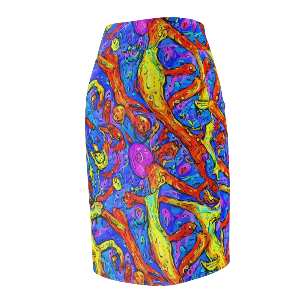 Chromatic Shoal on Pencil Skirt — Back Side