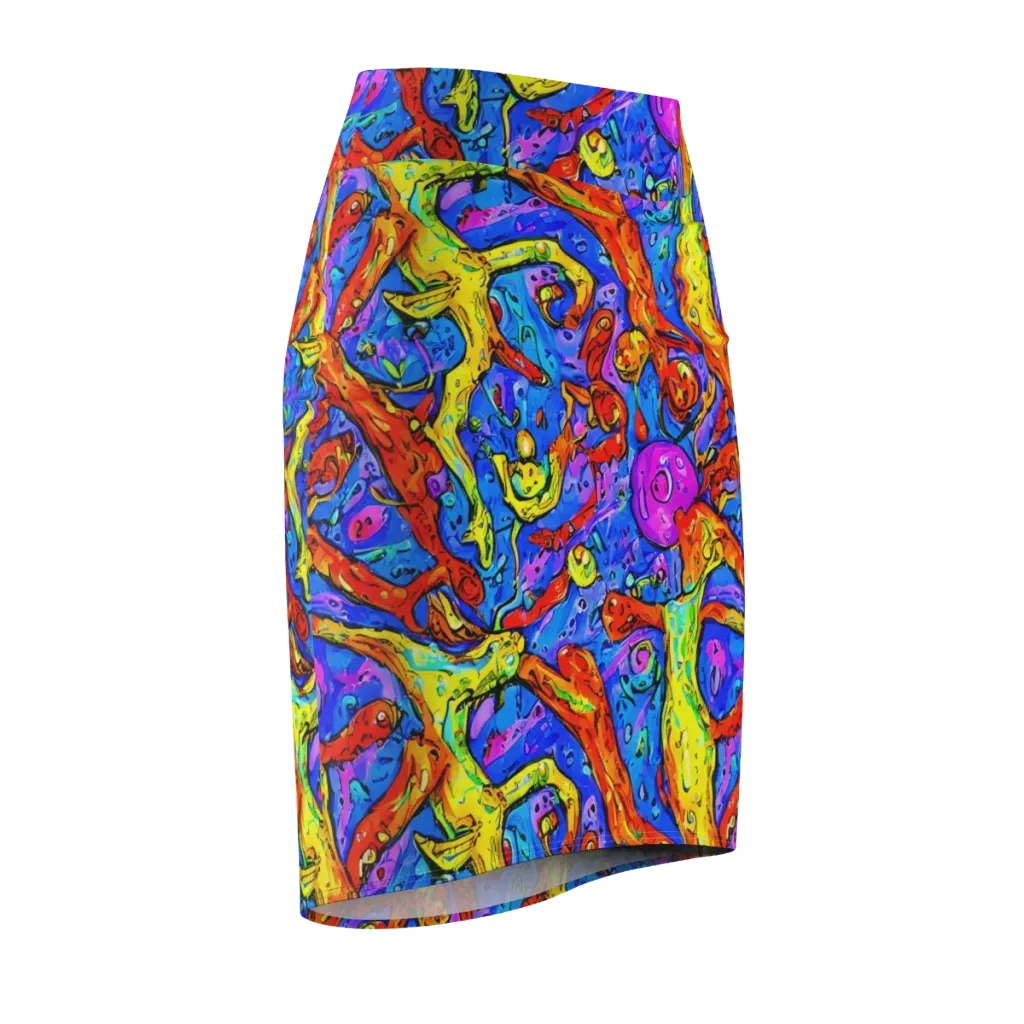 Chromatic Shoal on Pencil Skirt — Front Side