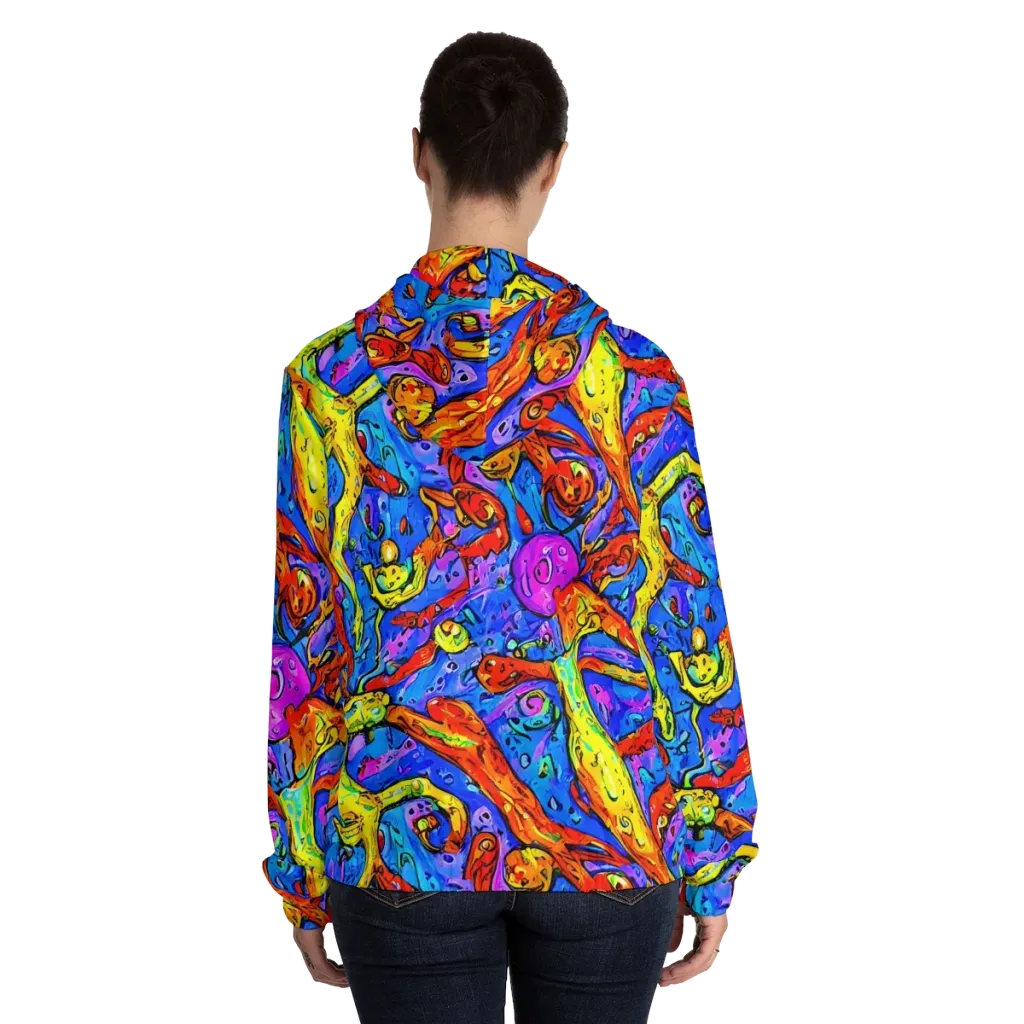Chromatic Shoal on Women's Full-Zip Hoodie — Back On Person