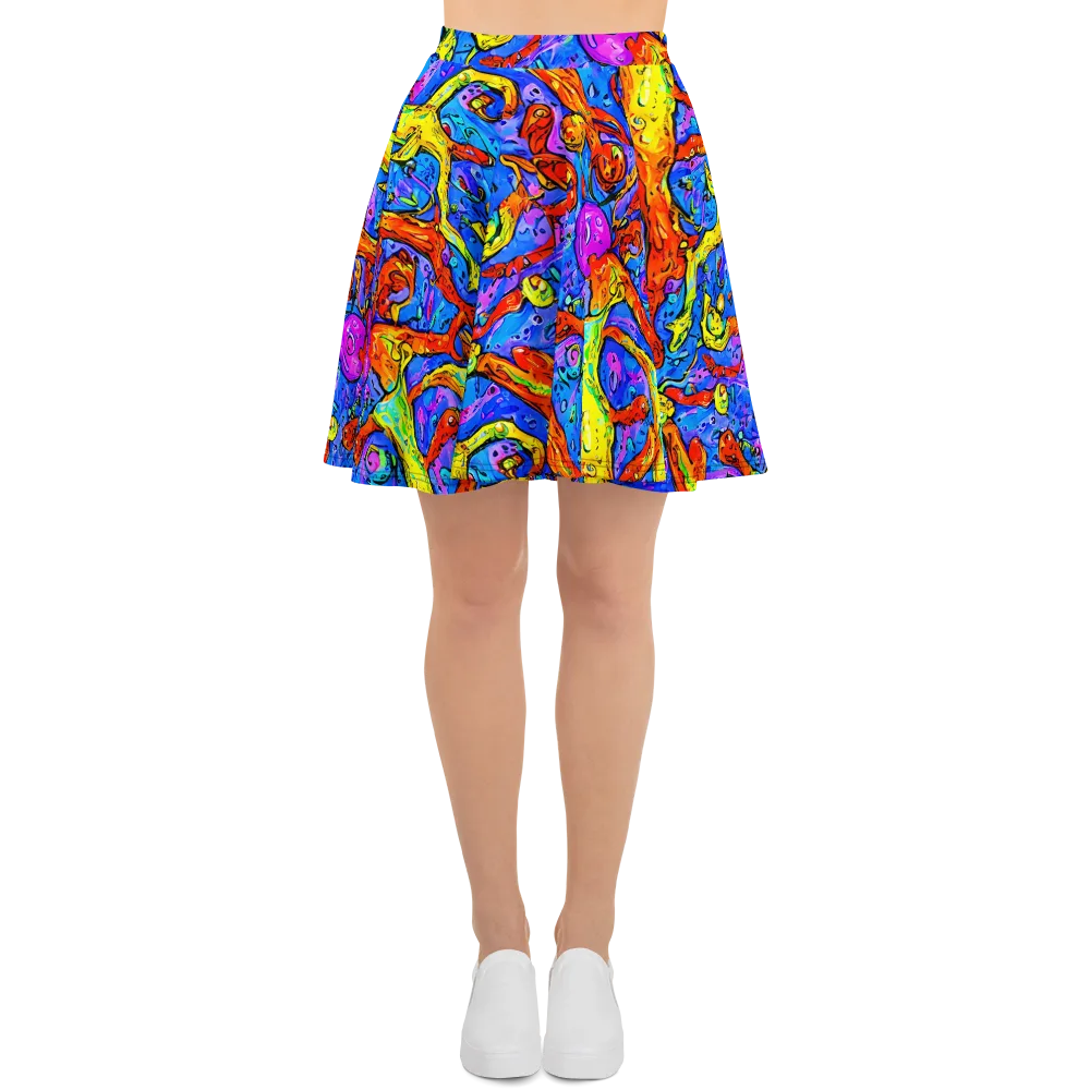 Chromatic Shoal on Skater Skirt — Front