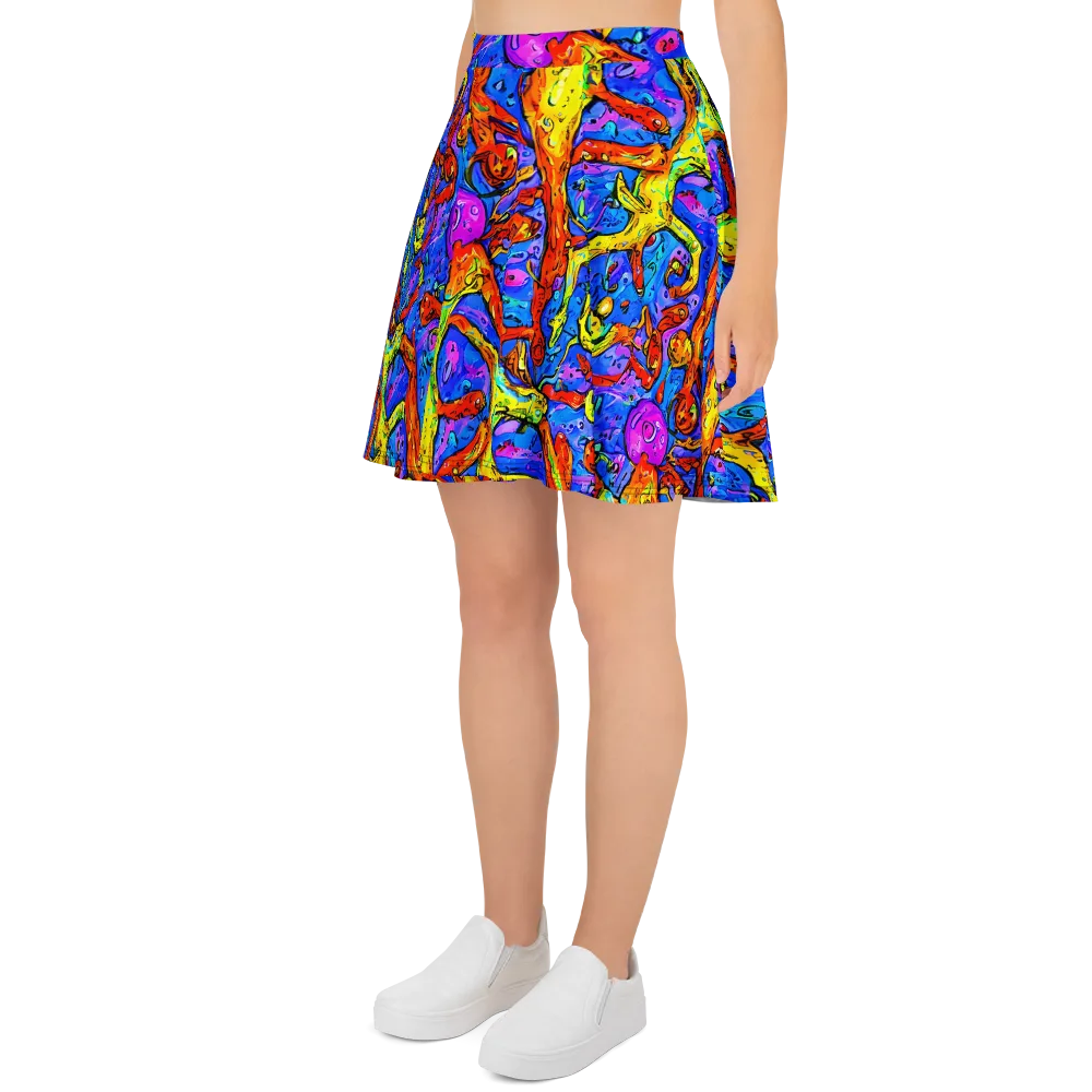 Chromatic Shoal on Skater Skirt — Left
