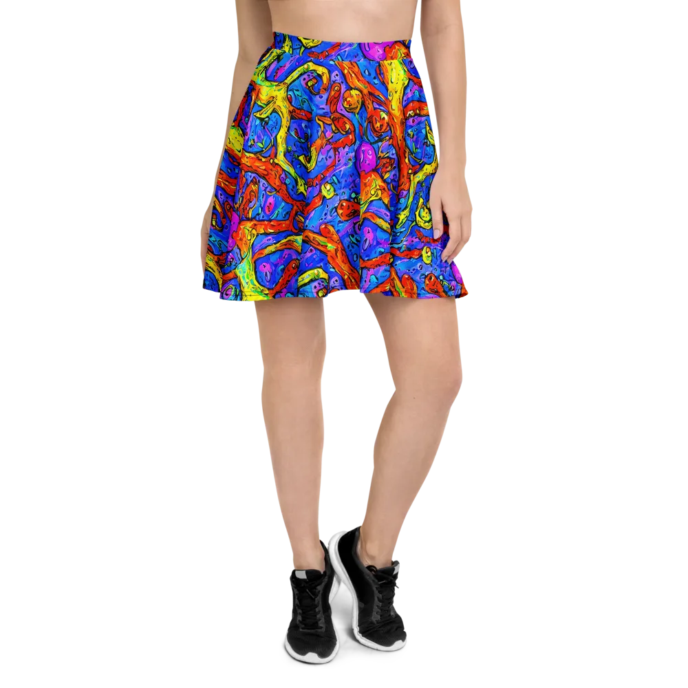 Chromatic Shoal on Skater Skirt — Front