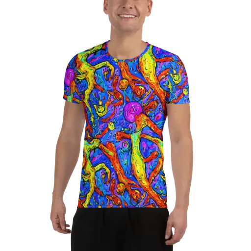 Chromatic Shoal on a Men's Athletic T-Shirt