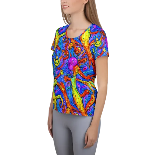 Chromatic Shoal on a Women's Athletic T-Shirt