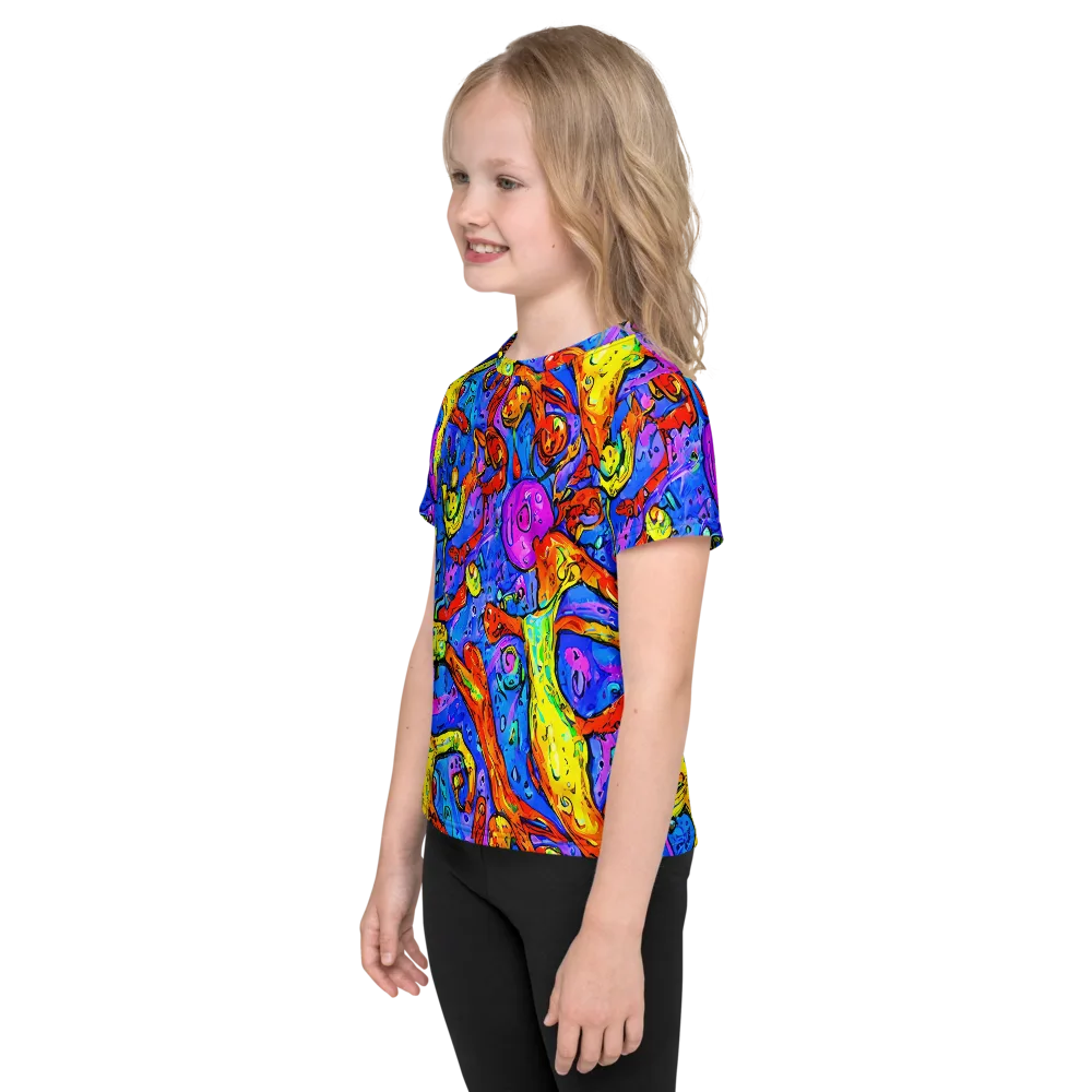 Chromatic Shoal on Kids Crew Neck T-Shirt — Left