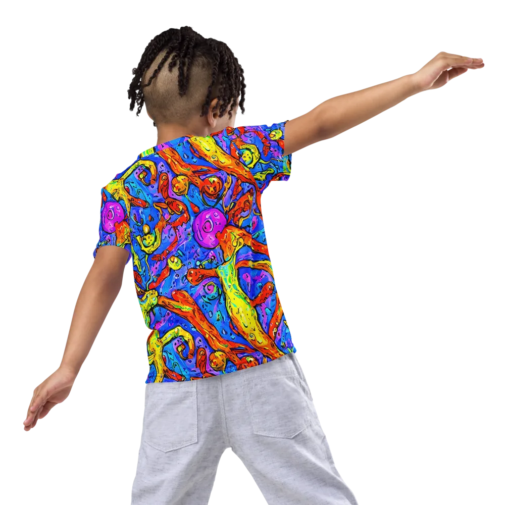 Chromatic Shoal on Kids Crew Neck T-Shirt — Back