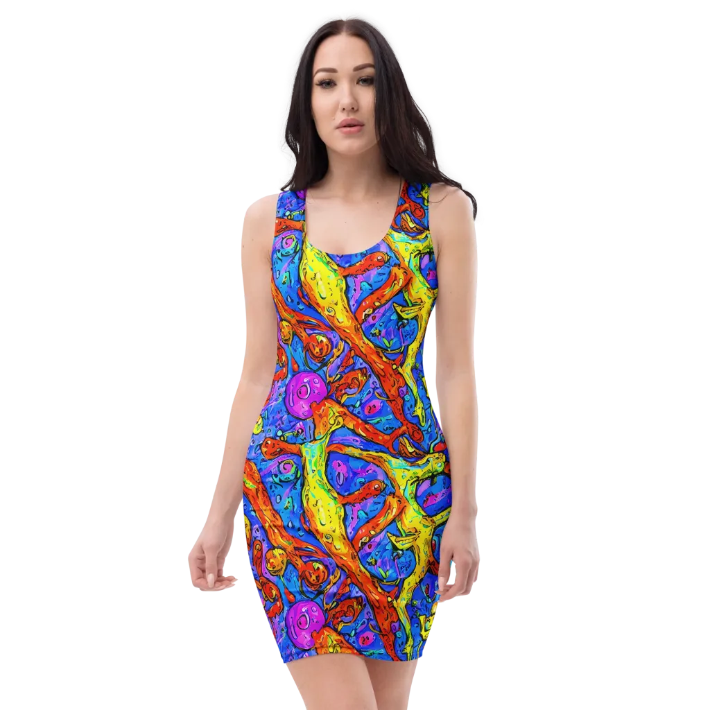 Chromatic Shoal on Bodycon Dress — Front