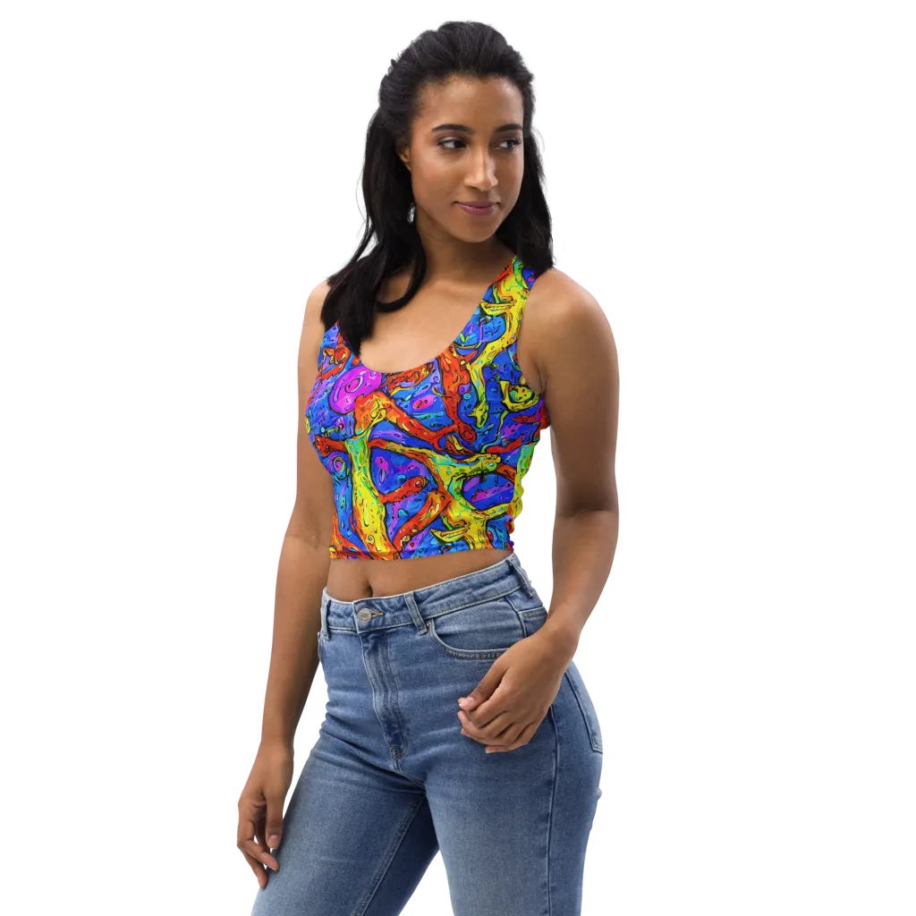 Chromatic Shoal on Crop Top — Left Front