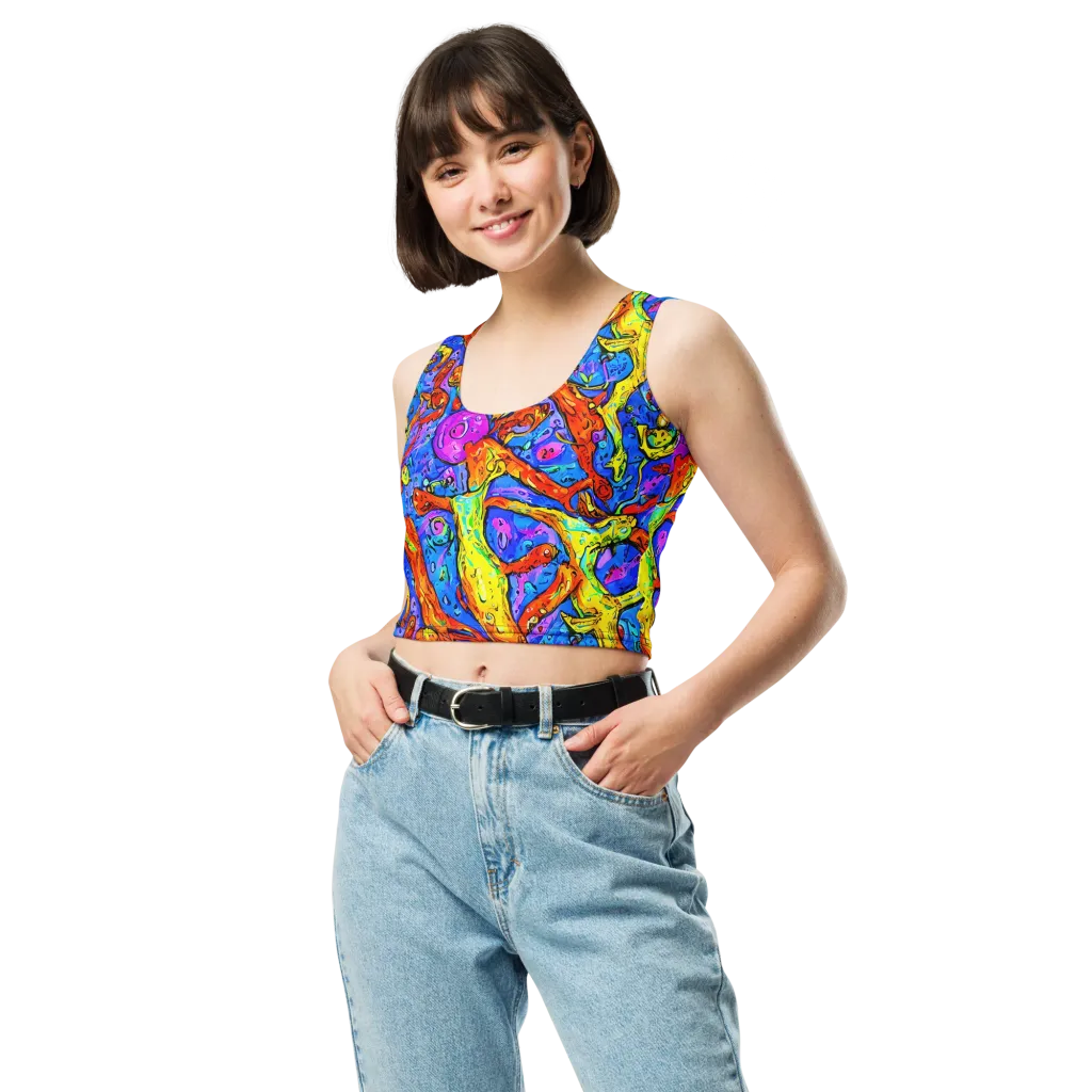 Chromatic Shoal on Crop Top — Front