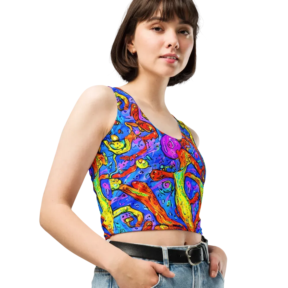Chromatic Shoal on Crop Top — Right Front
