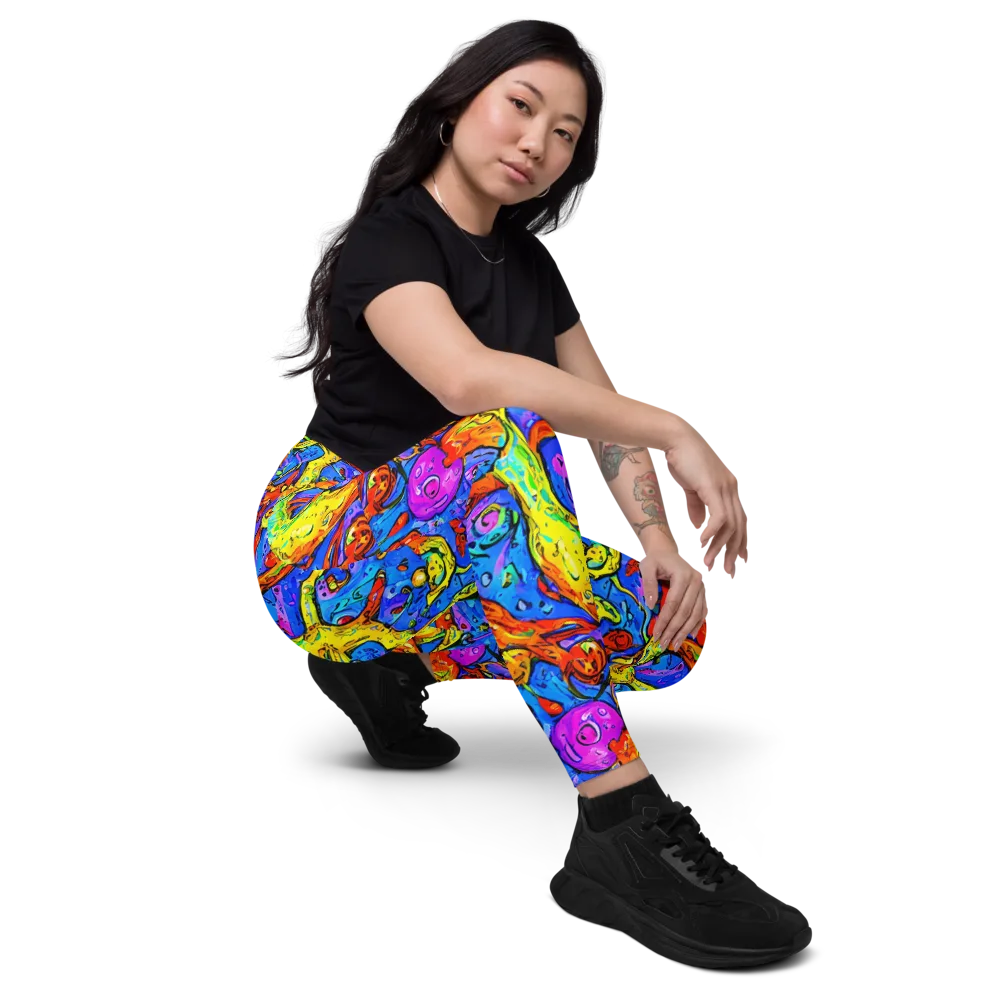 Chromatic Shoal on Leggings with Pockets — Right Front