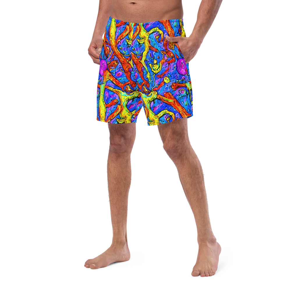 Chromatic Shoal on Swim Trunks — Left Front