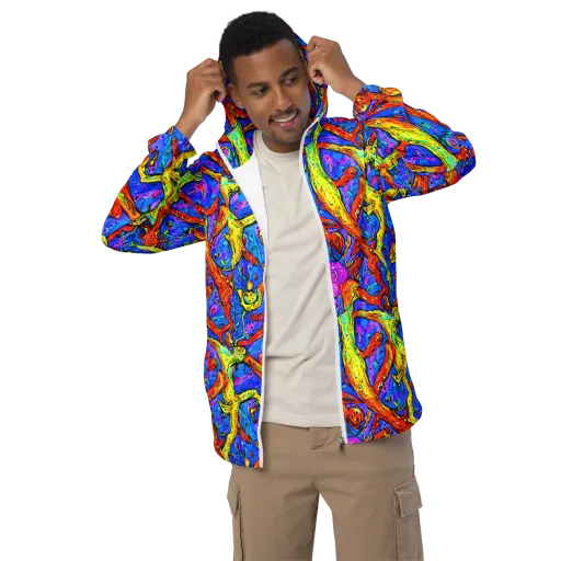Chromatic Shoal on a Men's Windbreaker