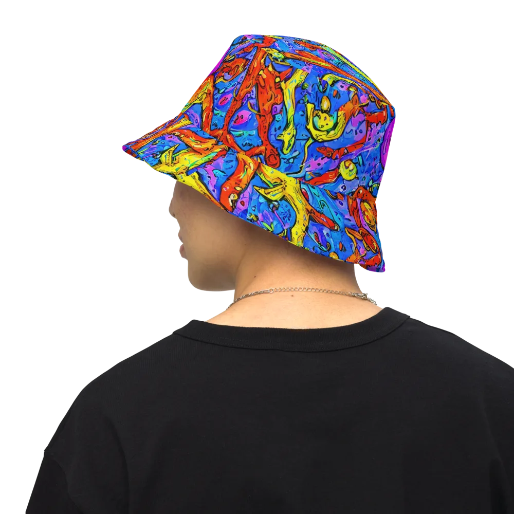Chromatic Shoal on Reversible Bucket Hat — Back Inside