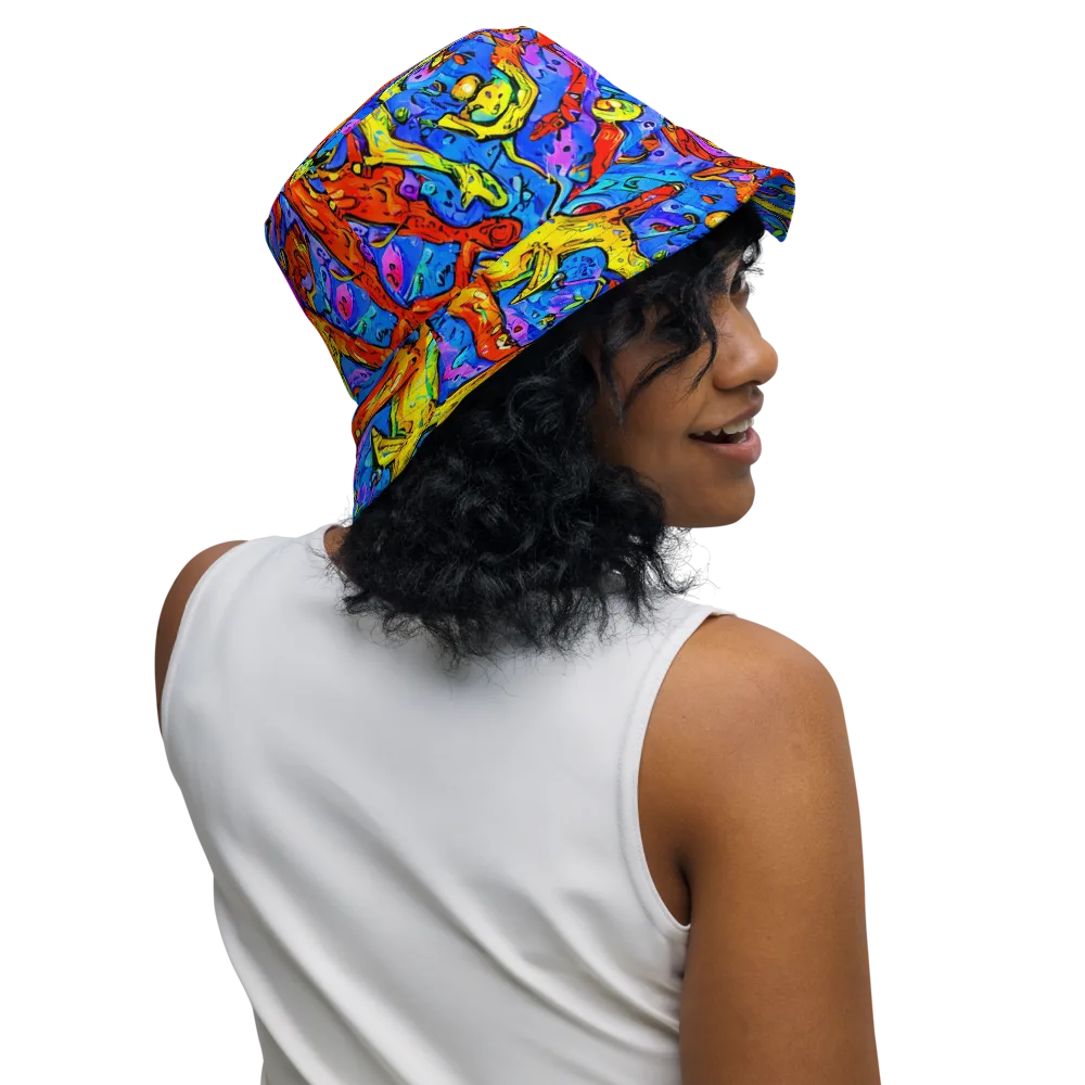 Chromatic Shoal on Reversible Bucket Hat — Right Outside