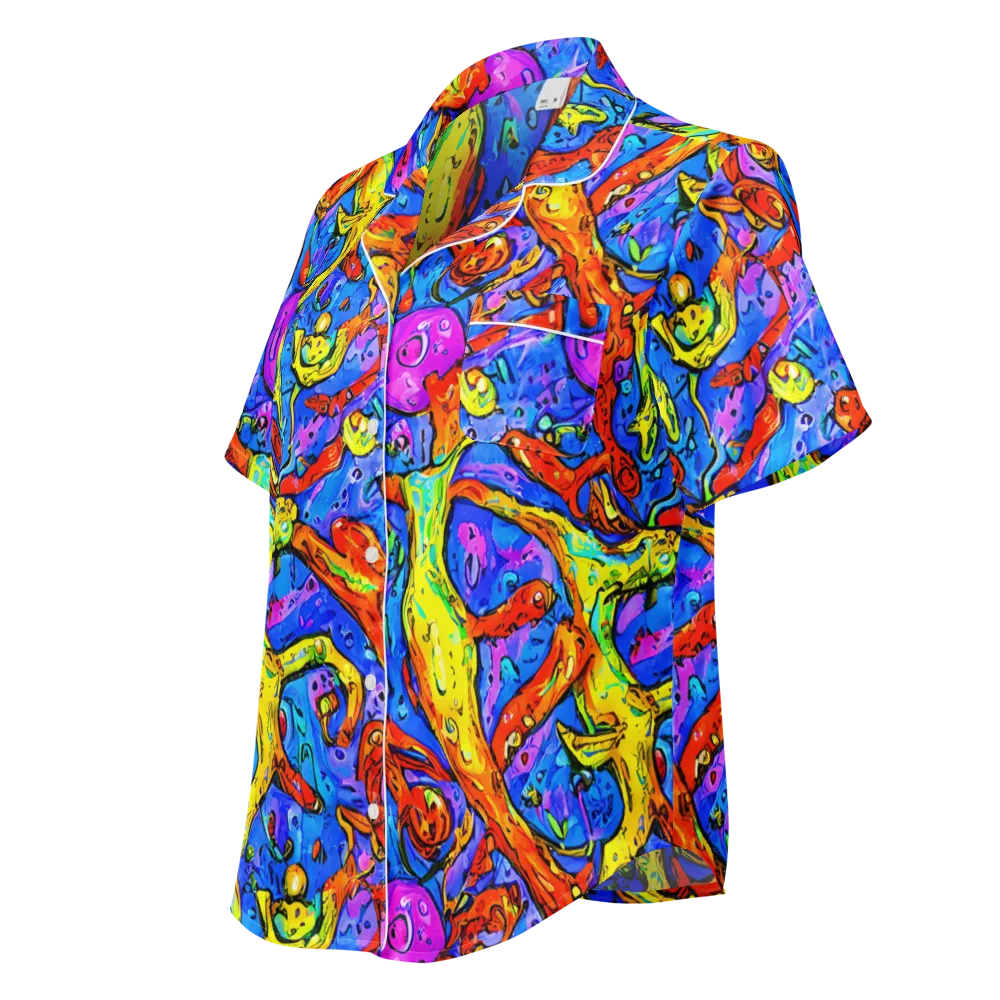 Chromatic Shoal on Women's Short Sleeve Pajama Top — Left Front