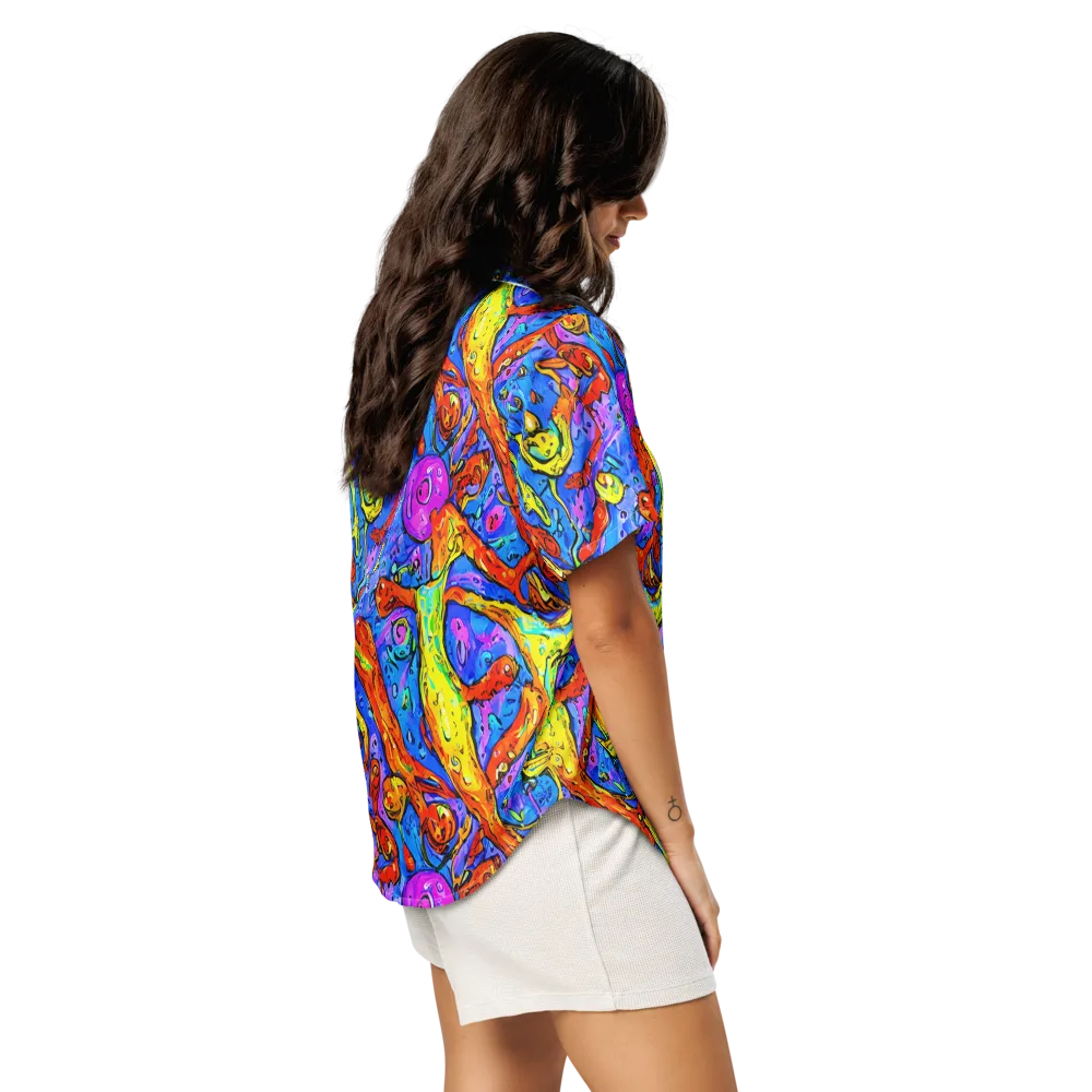 Chromatic Shoal on Women's Short Sleeve Pajama Top — Right Back