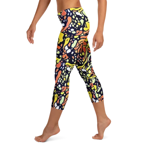 Neon Ink Safari on a Capri Leggings