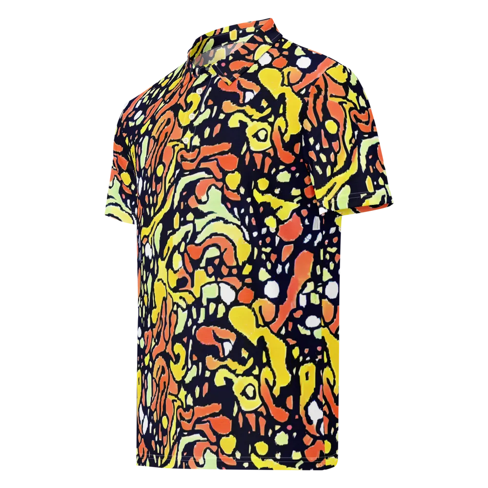 Neon Ink Safari on Men's Slim Fit Polo Shirt — Left Front
