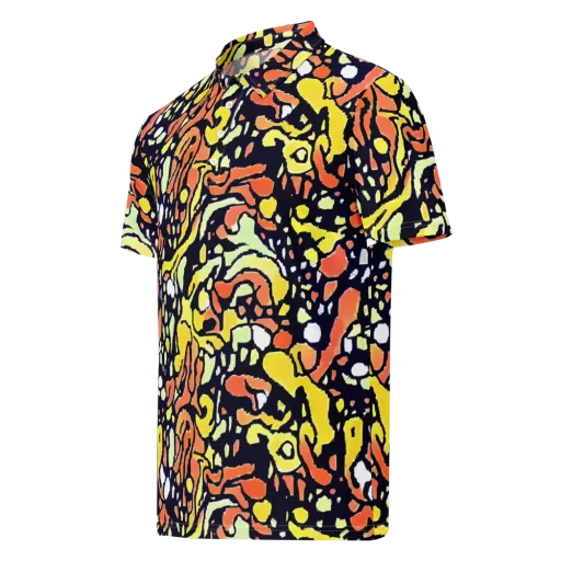 Neon Ink Safari on a Men's Slim Fit Polo Shirt