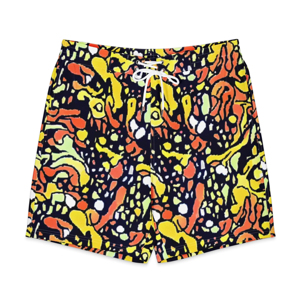 Neon Ink Safari on Men's Board Shorts — Front