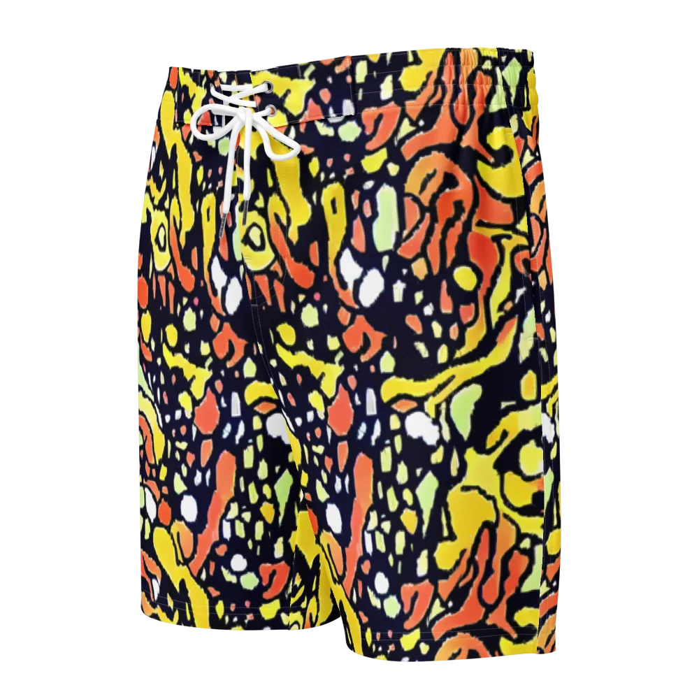 Neon Ink Safari on Men's Board Shorts — Front