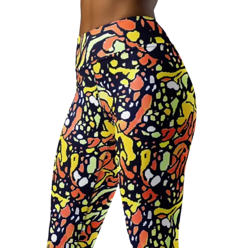 Neon Ink Safari on a Yoga Leggings