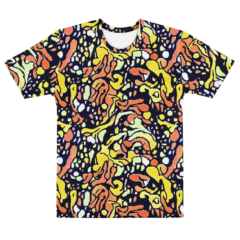 Neon Ink Safari on Men's Cotton Crew Neck T-Shirt — Front