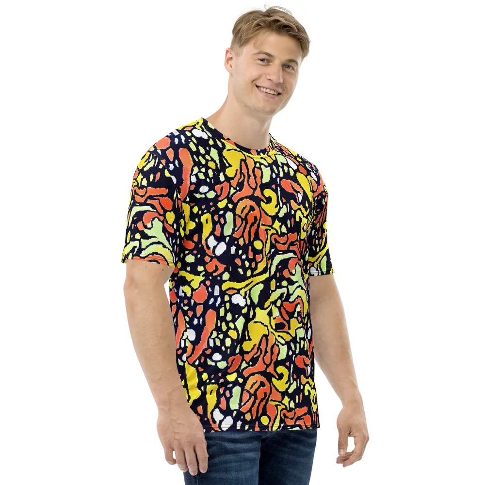 Neon Ink Safari on Men's Crew Neck T-Shirt — Right