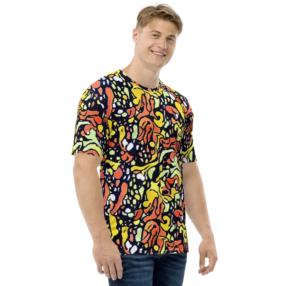 Neon Ink Safari on Men's Crew Neck T-Shirt — Right