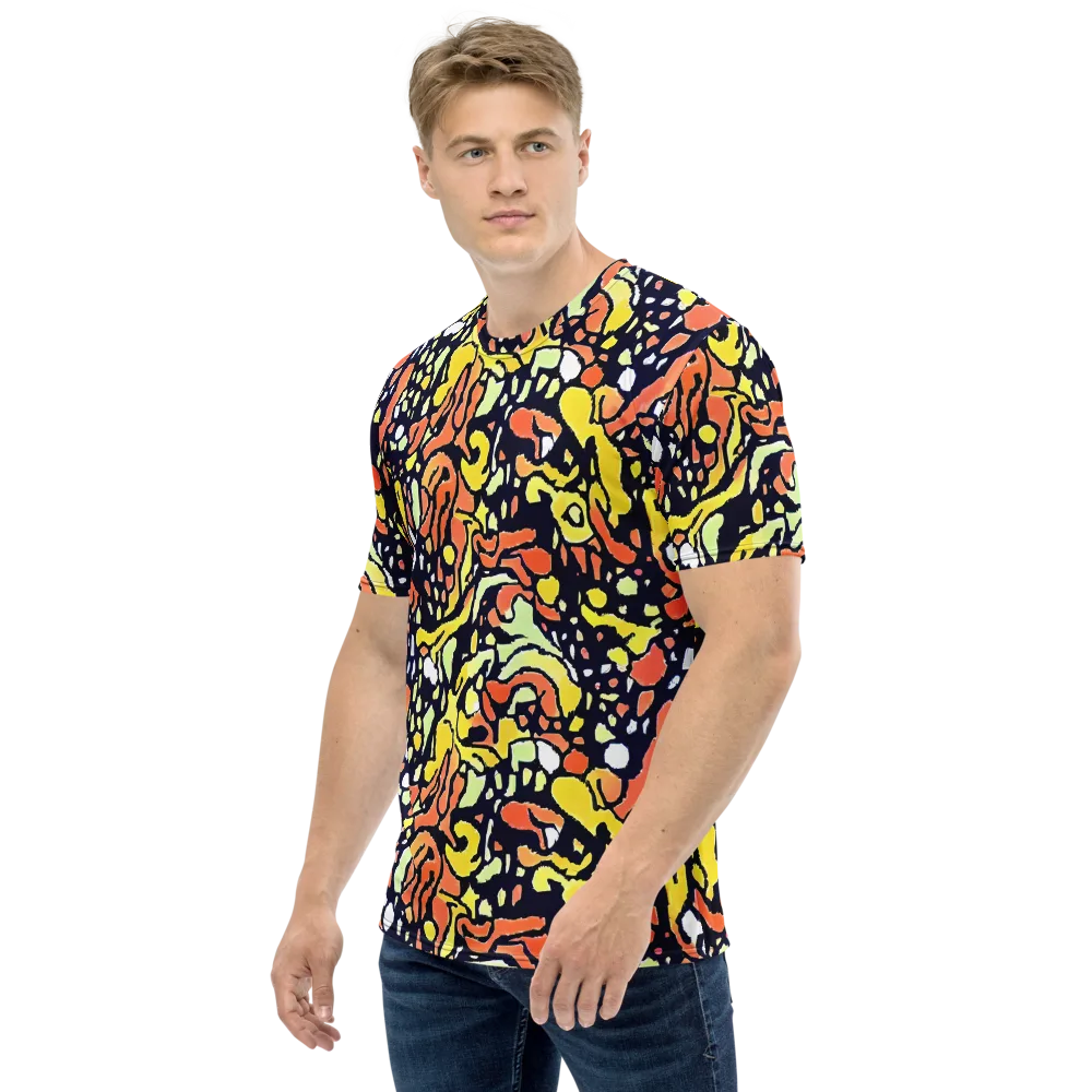 Neon Ink Safari on Men's Crew Neck T-Shirt — Left