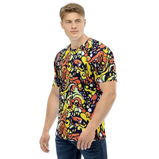 Neon Ink Safari on a Men's Crew Neck T-Shirt