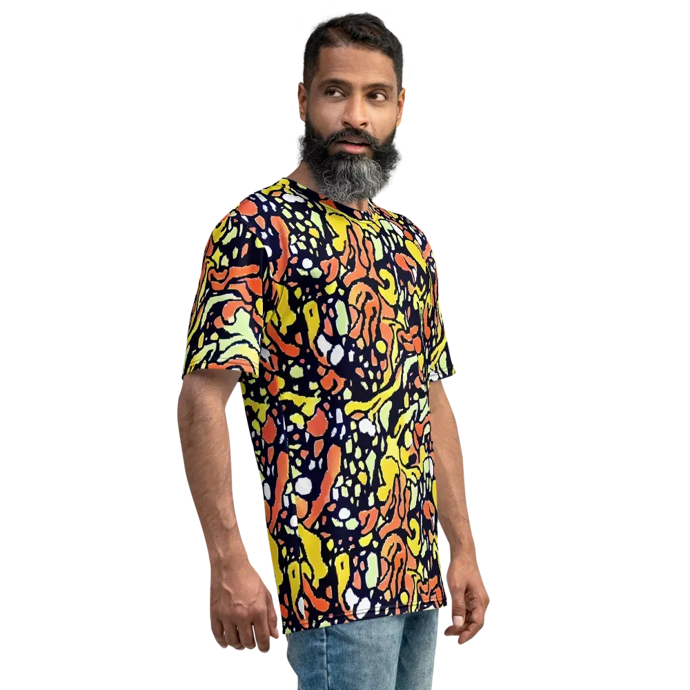 Neon Ink Safari on Men's Crew Neck T-Shirt — Right