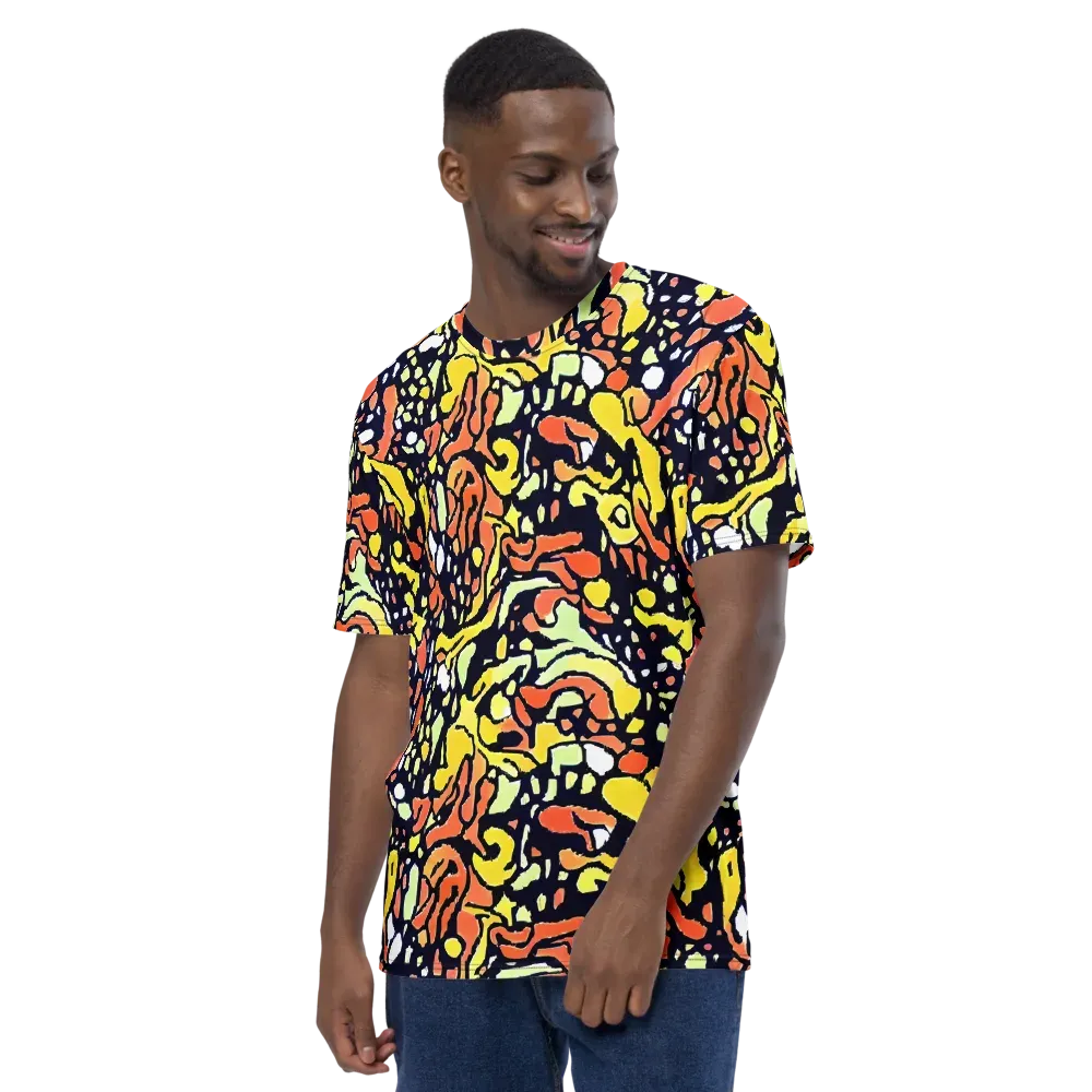 Neon Ink Safari on Men's Crew Neck T-Shirt — Left