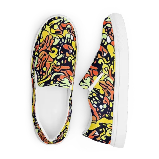 Neon Ink Safari on a Men's Slip-On Canvas Shoes