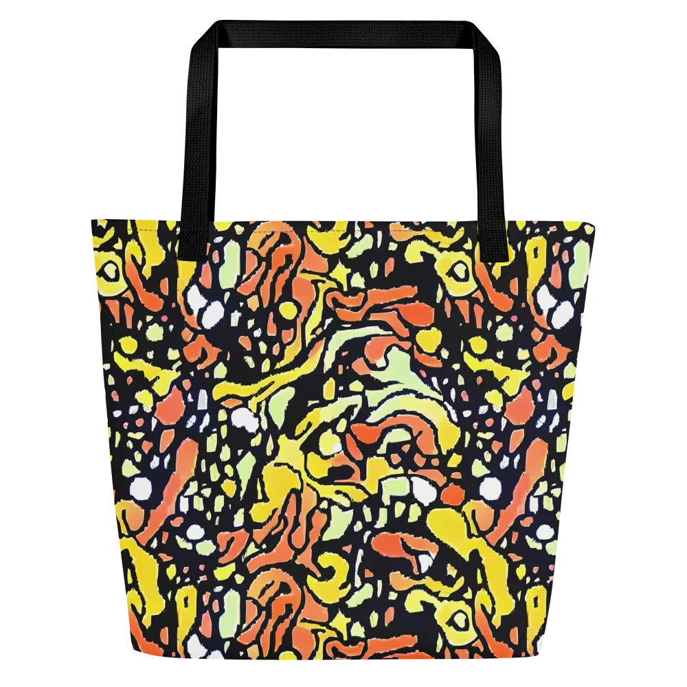 Neon Ink Safari on Large Tote Bag W/ Pocket — Front