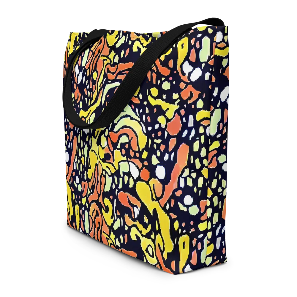 Neon Ink Safari on Large Tote Bag W/ Pocket — Front
