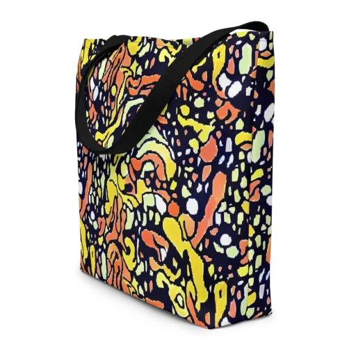 Neon Ink Safari on a Large Tote Bag W/ Pocket