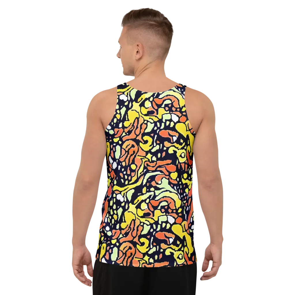 Neon Ink Safari on Men's Tank Top — Back