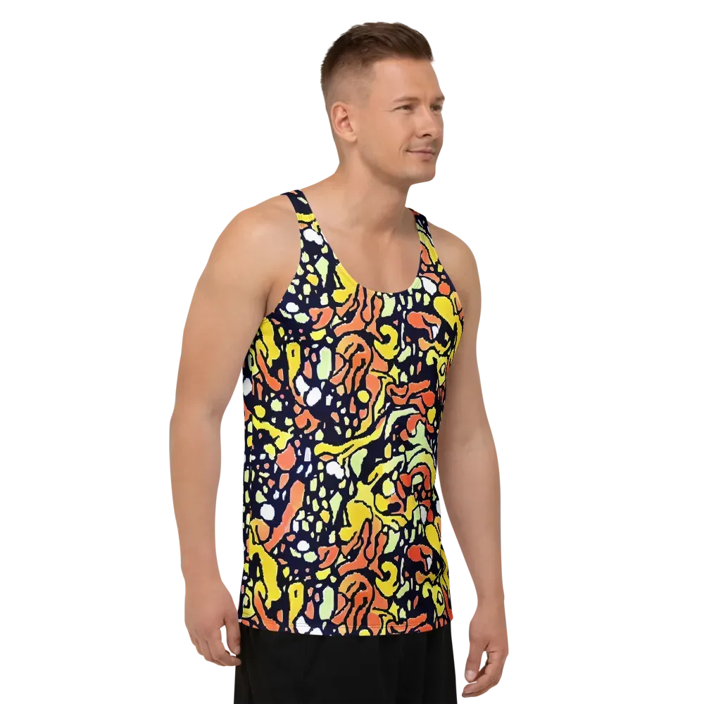 Neon Ink Safari on Men's Tank Top — Right Front