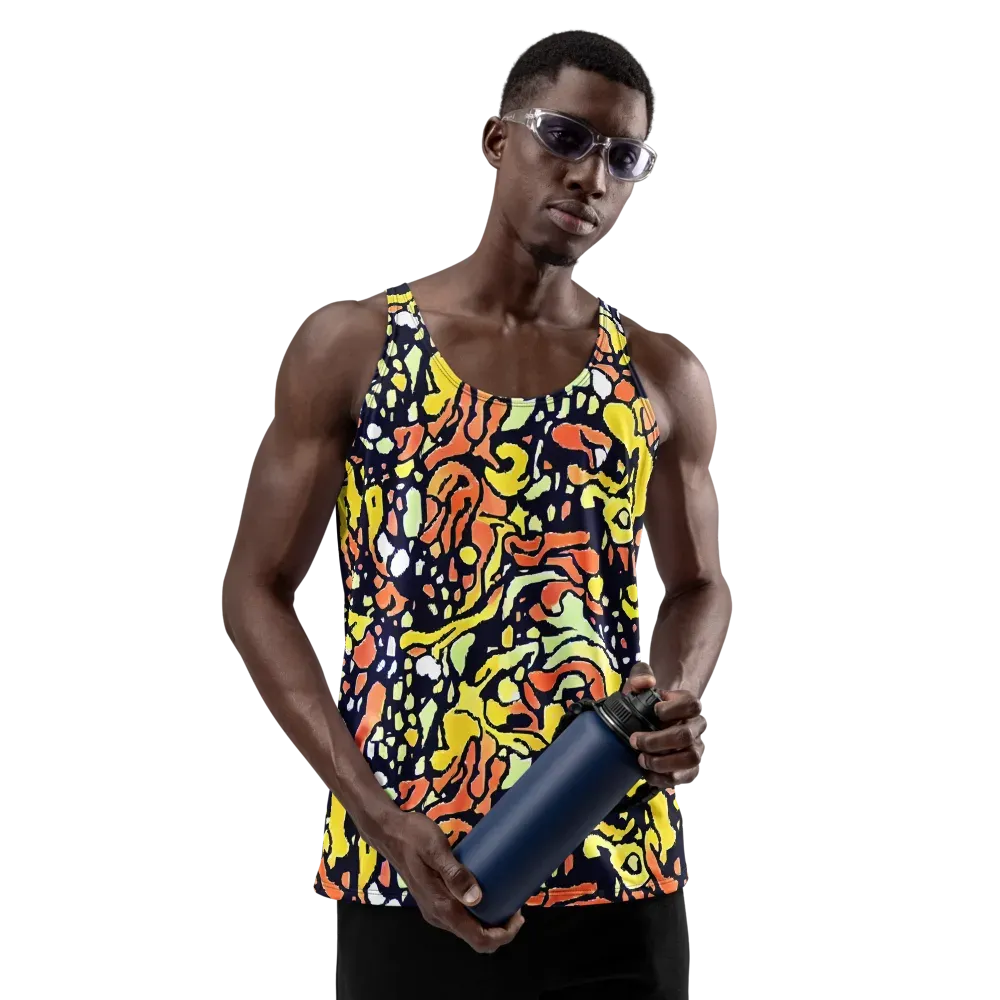 Neon Ink Safari on Men's Tank Top — Front