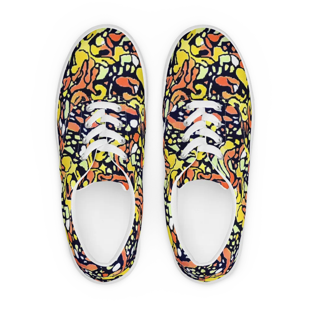 Neon Ink Safari on Men's Lace-Up Canvas Shoes — Front