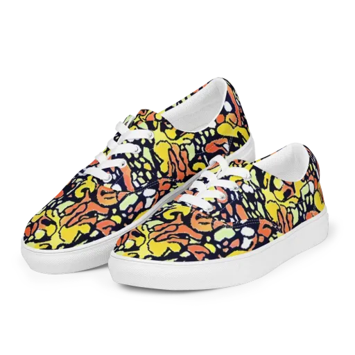Neon Ink Safari on a Men's Lace-Up Canvas Shoes