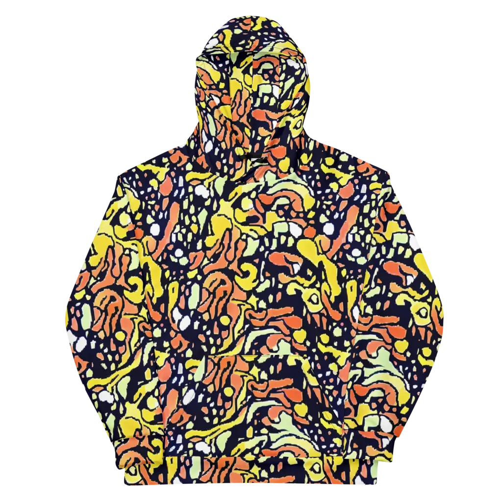 Neon Ink Safari on Cotton Hoodie — Front