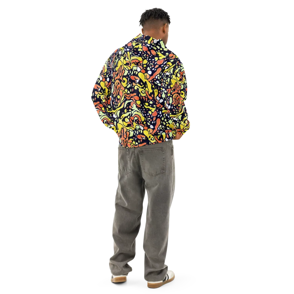 Neon Ink Safari on Cotton Hoodie — Back