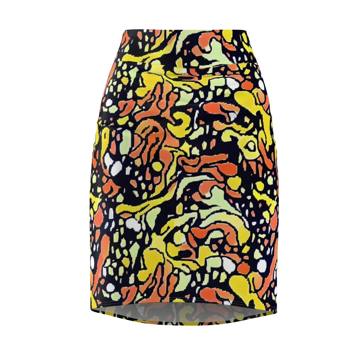 Neon Ink Safari on Pencil Skirt — Front