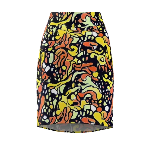 Neon Ink Safari on a Pencil Skirt